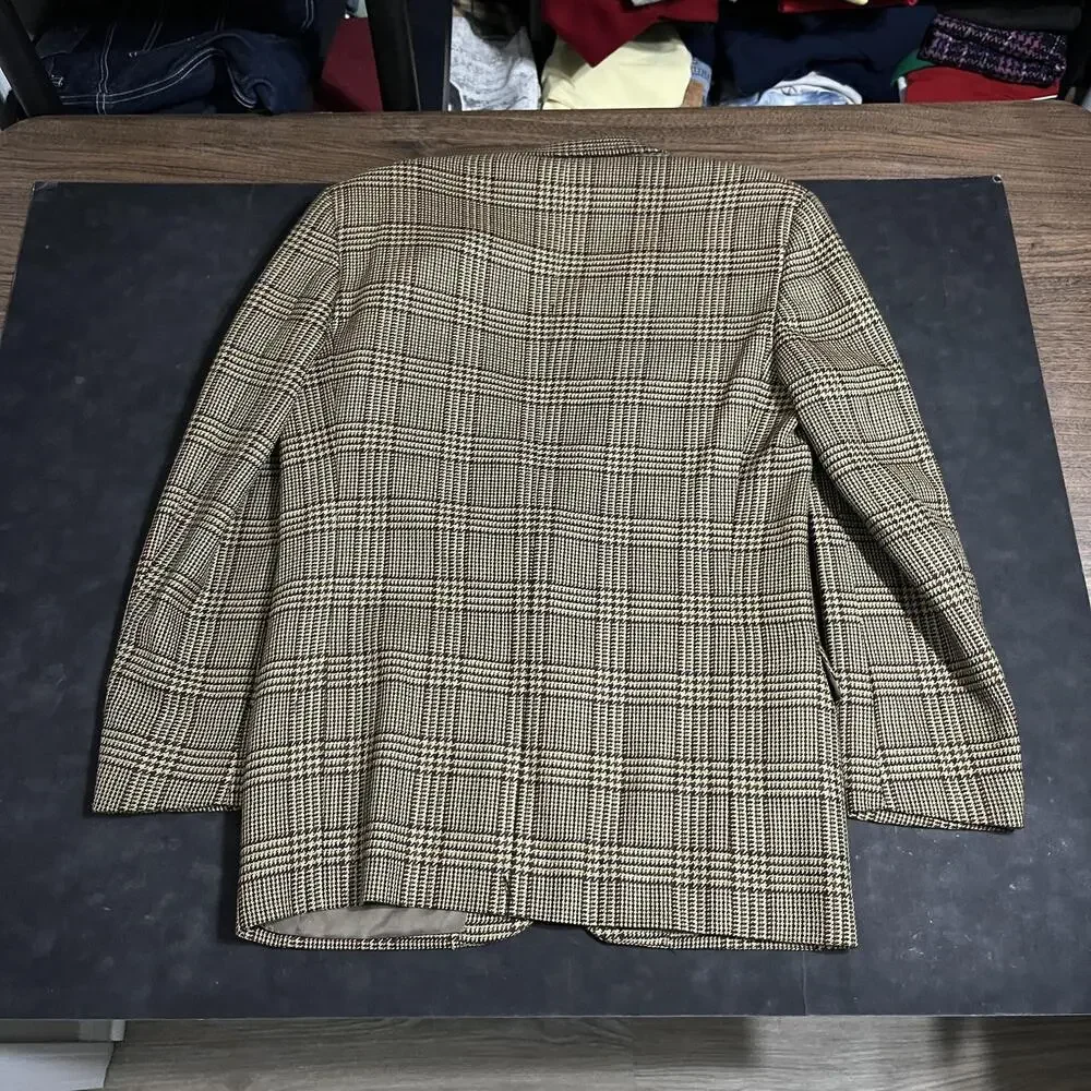 Valentino Blazer Mens 38 Vintage Herringbone Wool Tweed Sport Coat Made In Italy
